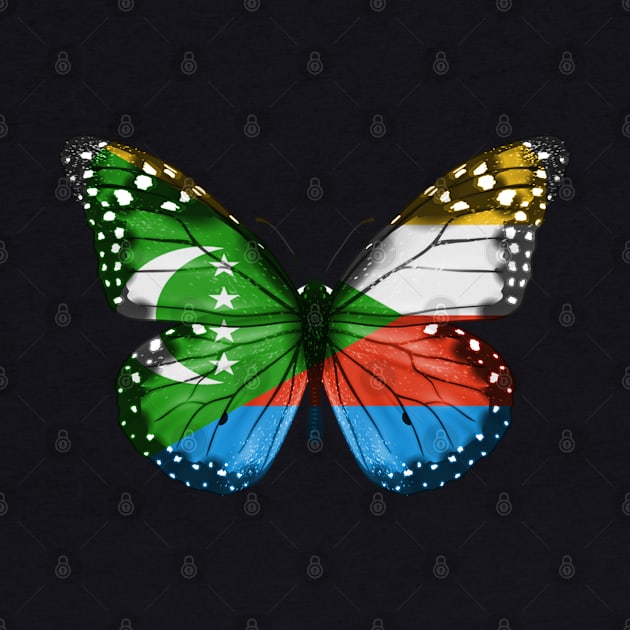 Comoran Flag  Butterfly - Gift for Comoran From Comoros by Country Flags